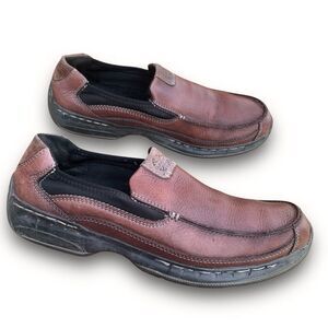 Dunham Brown Leather Slip on Loafer Comfort Shoe Wade Size 10.5 B
